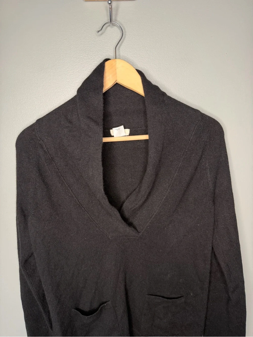 J. Crew Gustoso 100% Cashmere Shawl Collar Sweater
